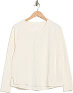 Z by Zella Zen Relaxed Long Sleeve Waffle Knit Henley
