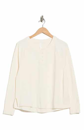 Z by Zella Zen Relaxed Long Sleeve Waffle Knit Henley