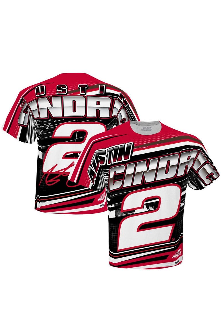 Men's Team Penske White Austin Cindric Sublimated Speedster T-Shirt, Main, color, White