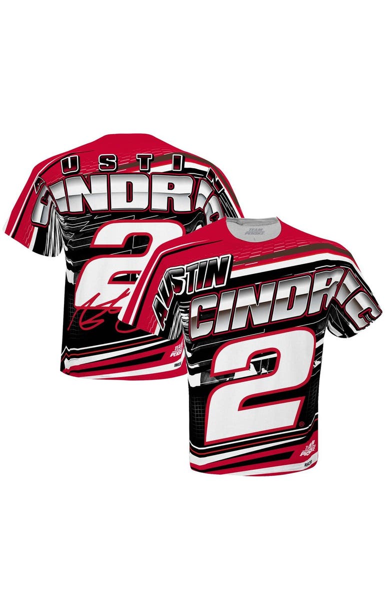 TEAM PENSKE Men's Team Penske White Austin Cindric Sublimated Speedster T-Shirt, Main, color, White