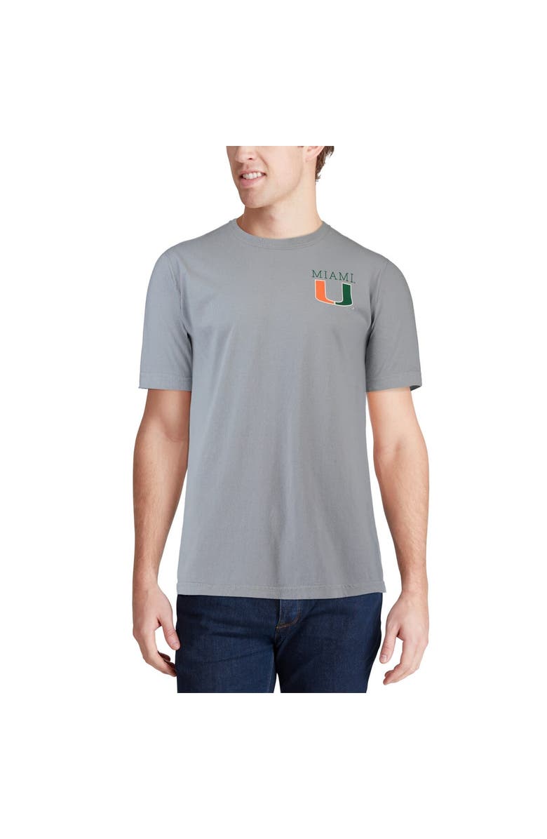 IMAGE ONE Men's Gray Miami Hurricanes Comfort Colors Campus Scenery T-Shirt, Alternate, color, 