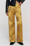 Reformation Vida Floral Brocade Satin Pants