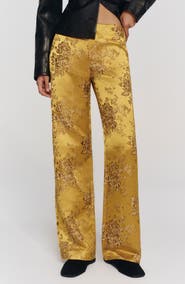 Reformation Vida Floral Brocade Satin Pants