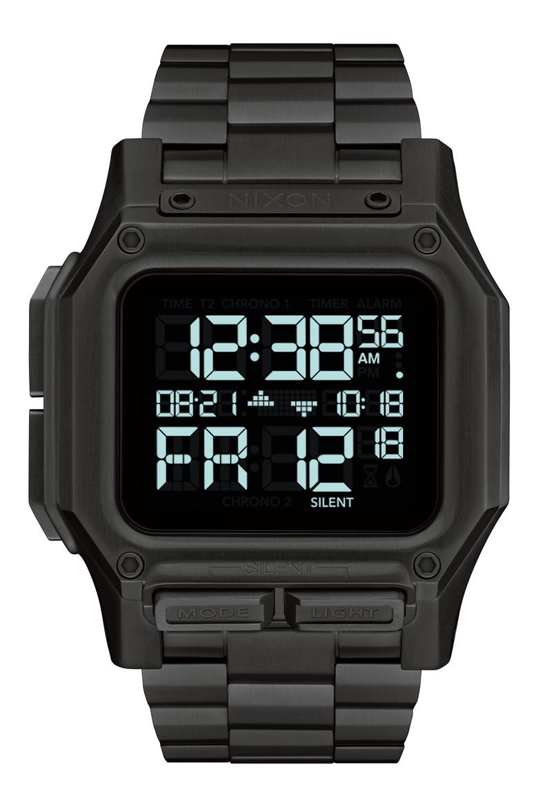 Regulus Digital Bracelet Watch, 46mm, Main, color, BLACK