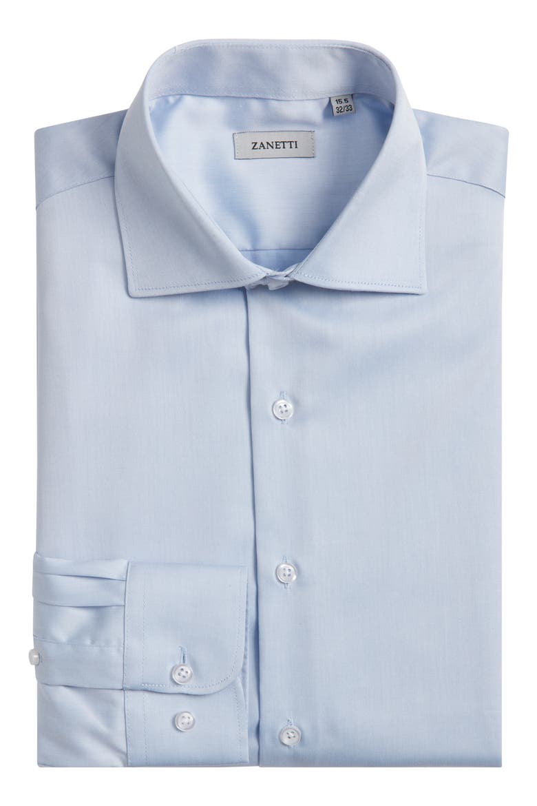 Trim Fit Twill Dress Shirt, Alternate, color, LIGHT BLUEDNU