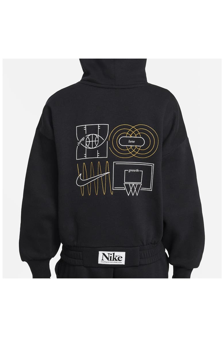 Kids' Basketball Hoodie, Alternate, color, BLACK/ BRONZINE