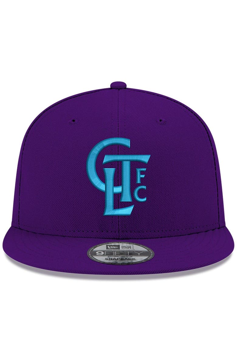 New Era Men's New Era Purple Charlotte FC Jersey Hook 9FIFTY Snapback Hat, Alternate, color,