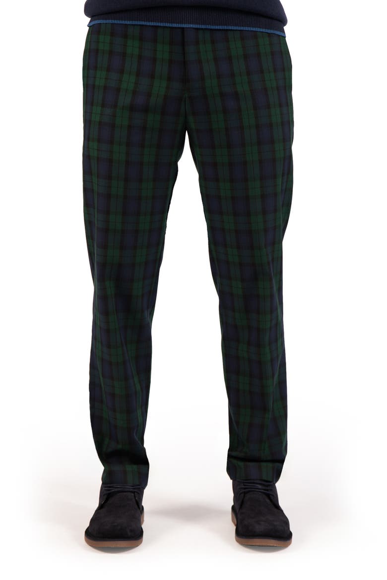 Blackwatch Plaid Dress Pants, Main, color, GREEN