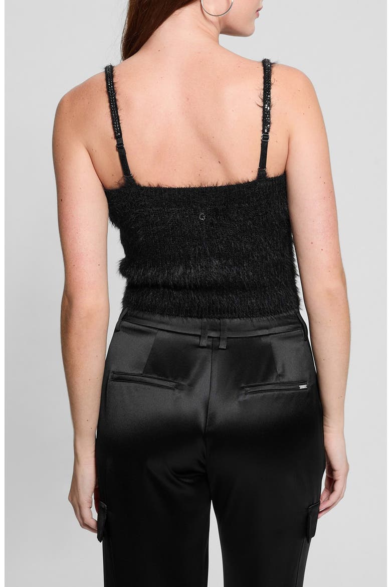 Keyla Rhinestone Strap Sweater Tank, Alternate, color, BLACK-BLACK