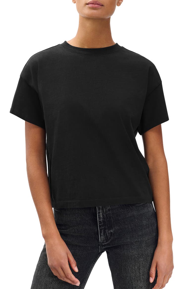 Kelley Boxy Cotton Jersey T-Shirt, Main, color, BLACK