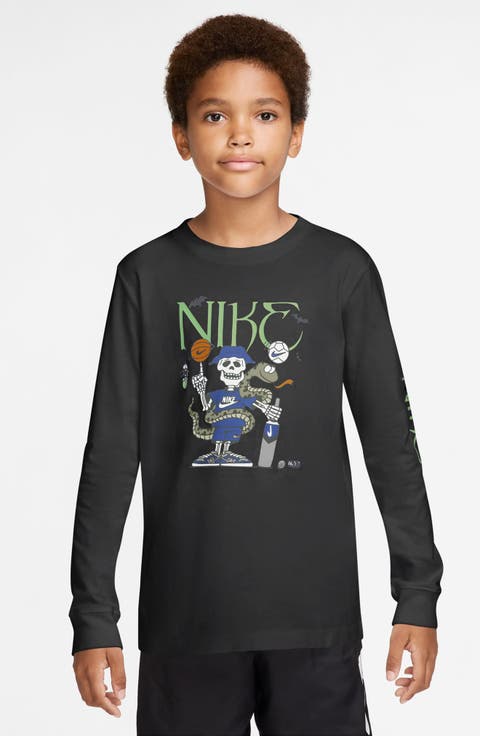Kids' Skeleton Logo Long Sleeve Graphic T-Shirt