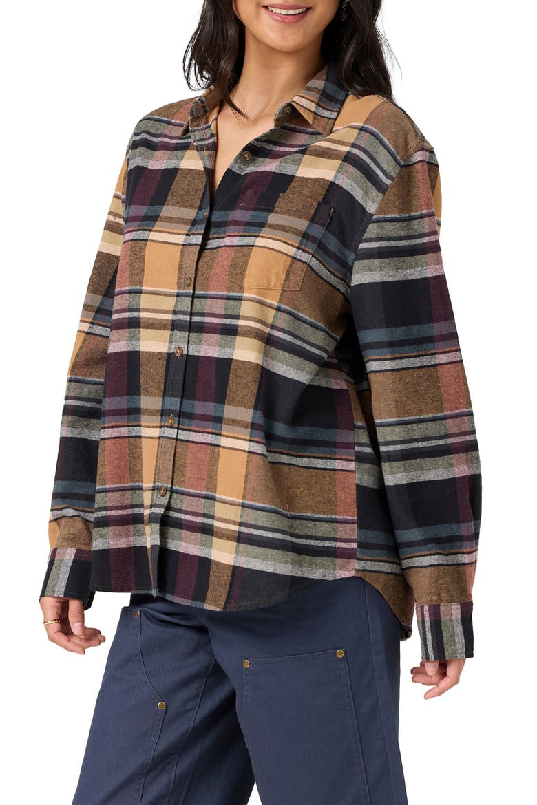 Logan Plaid Flannel Shirt, Alternate, color, PHANTOM