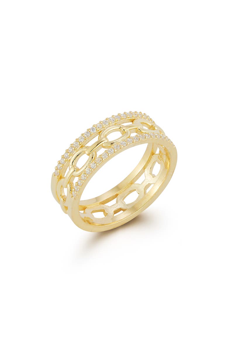 Link Band Ring, Alternate, color, GOLD