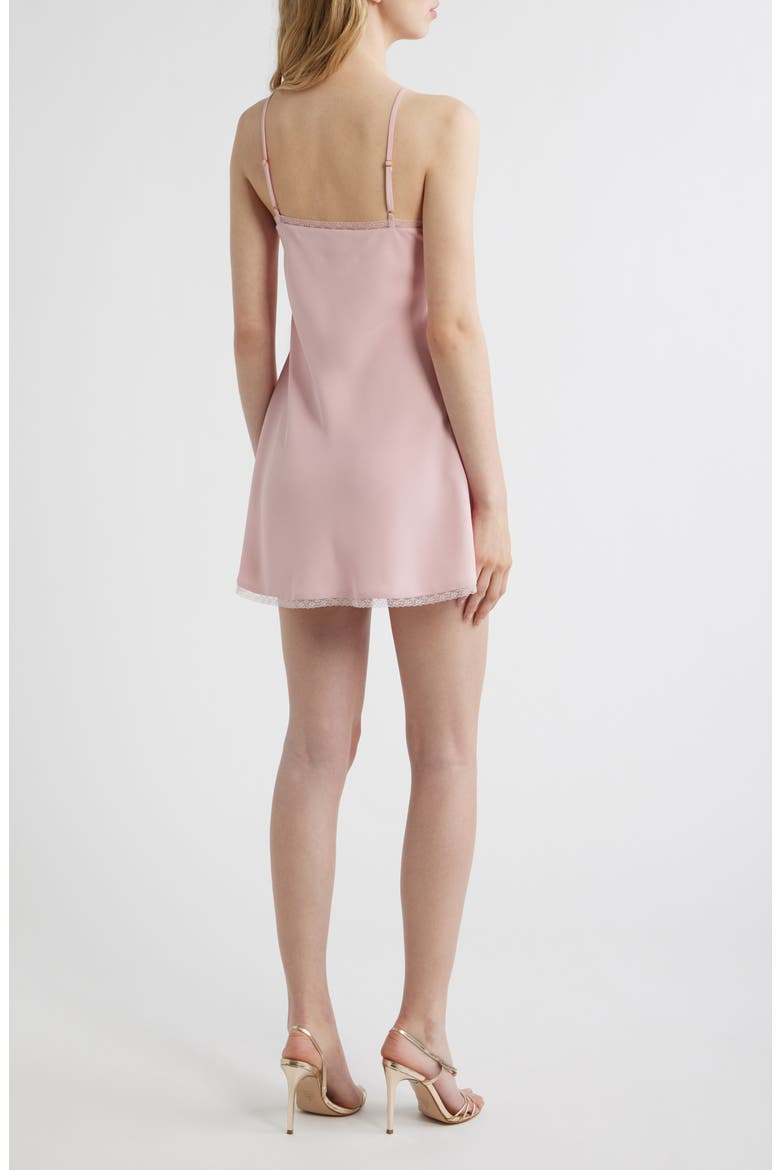 Mirelis Bow Satin Minidress, Alternate, color, POTPOURRI PINK