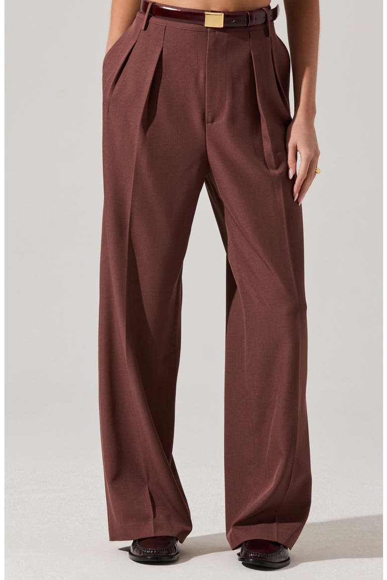 Faria Wide Leg Pants, Main, color, PLUM BROWN