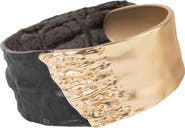 SAACHI Textured Metal & Leather Bracelet