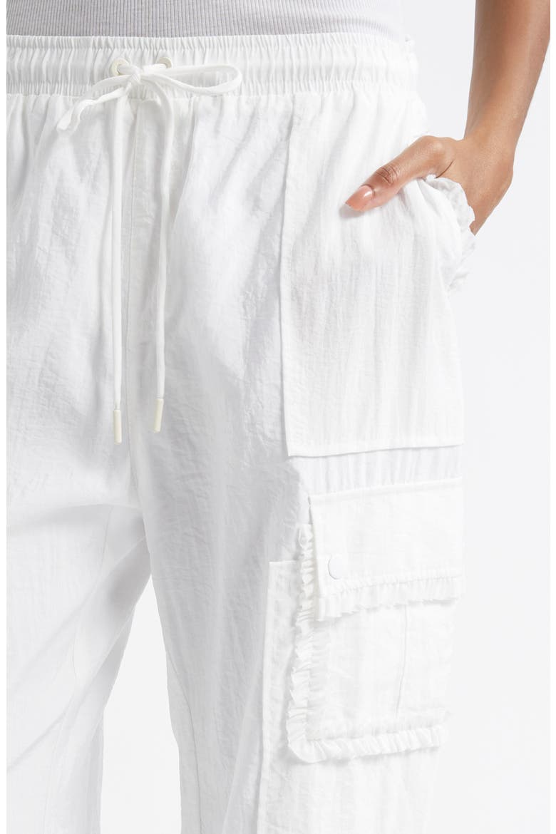 Nitsan Ruffle Trim Parachute Pants, Alternate, color, WHITE