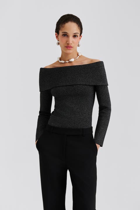 Cirella Knitted Off Shoulder Top