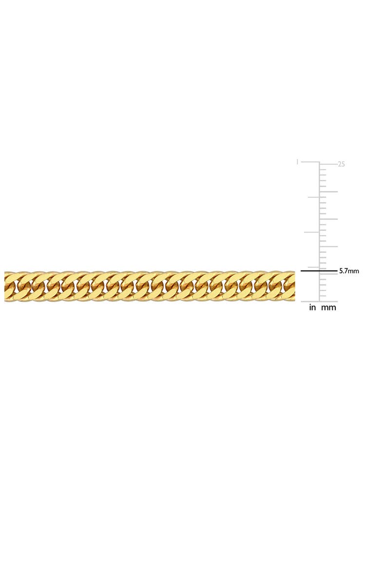 5.5mm Double Curb Link Chain Necklace & Bracelet Set, Alternate, color, YELLOW