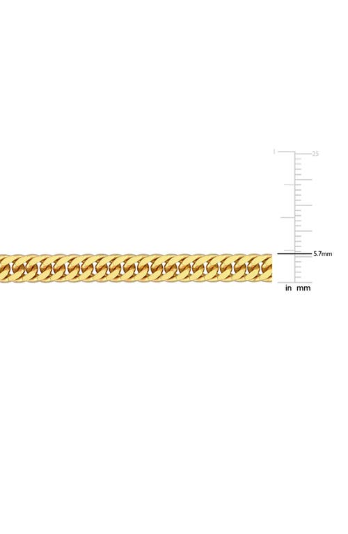 Delmar 5.5mm Double Curb Link Chain Necklace & Bracelet Set In Yellow