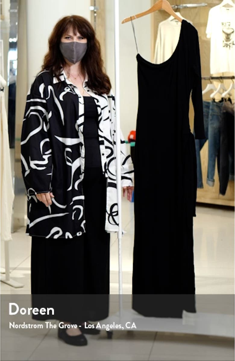 One-Shoulder Side Cutout & Slit Maxi Dress, sales video thumbnail