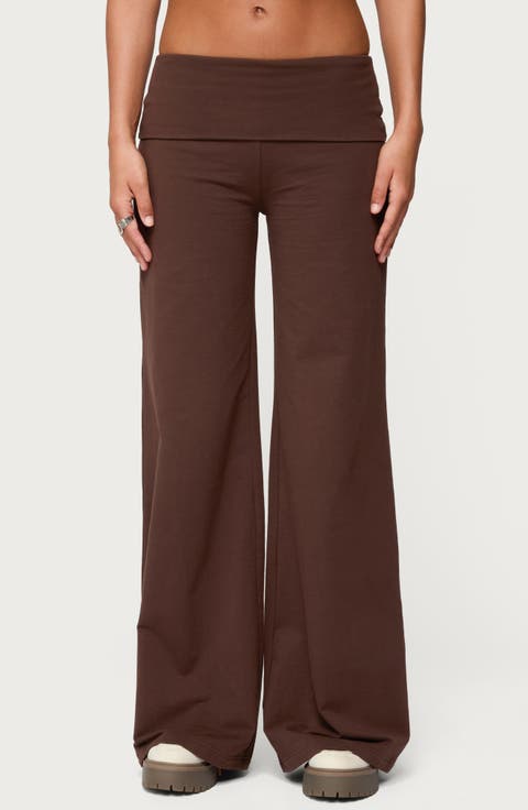 Wide Leg Foldover Pants