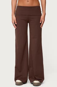 EDIKTED Wide Leg Foldover Pants