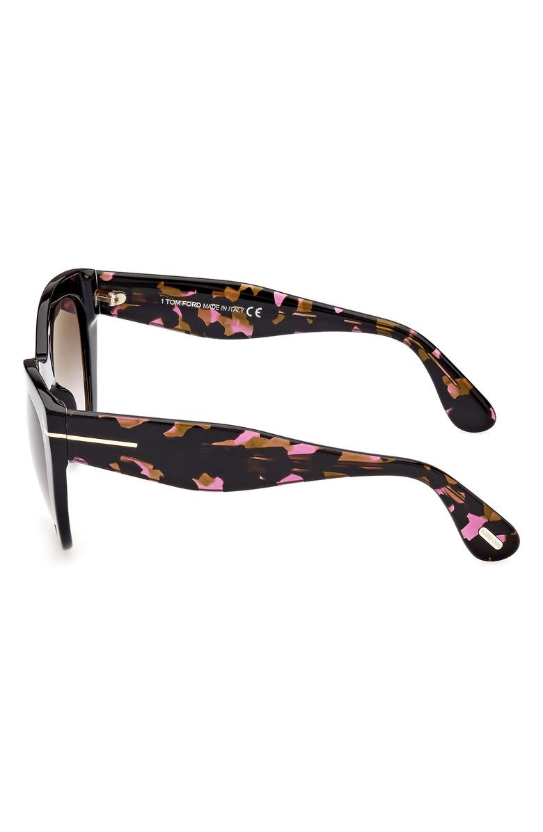 TOM FORD Cara 56mm Square Sunglasses, Alternate, color, Black/ Gradient Smoke