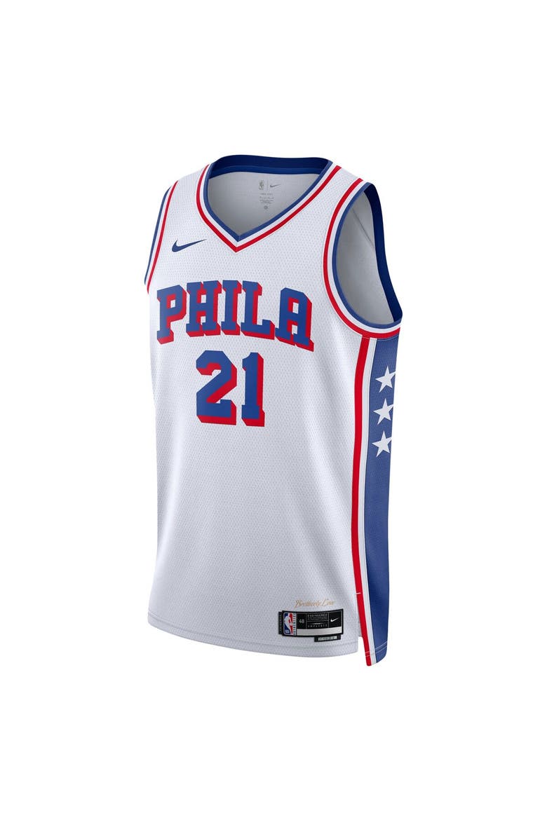 Unisex Nike Joel Embiid White Philadelphia 76ers Swingman Jersey - Association Edition, Alternate, color, White
