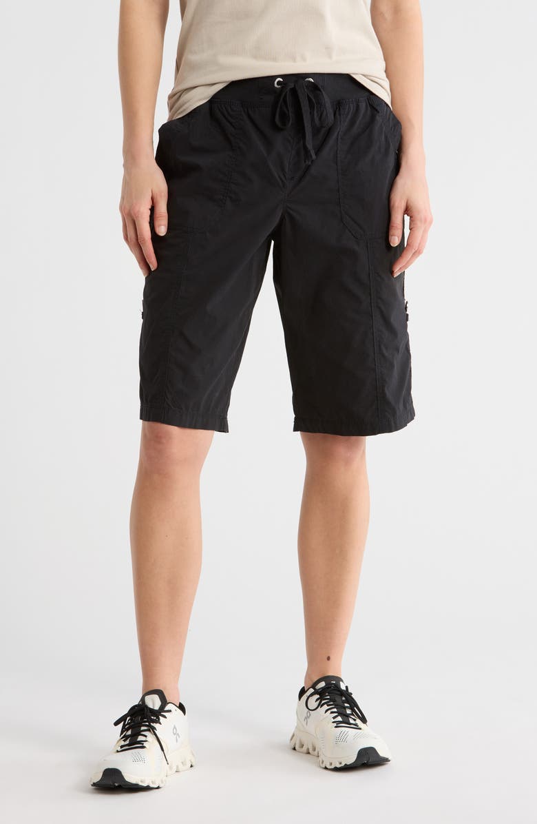 DKNY Peached Poplin Convertible Shorts, Main, color, Black
