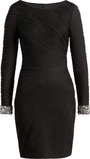 Vince Camuto Rhinestone Detail Long Sleeve Cocktail Dress