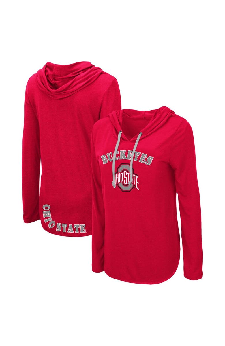 COLOSSEUM Women's Colosseum Scarlet Ohio State Buckeyes My Lover Lightweight Hooded Long Sleeve T-Shirt, Main, color, Scarlet