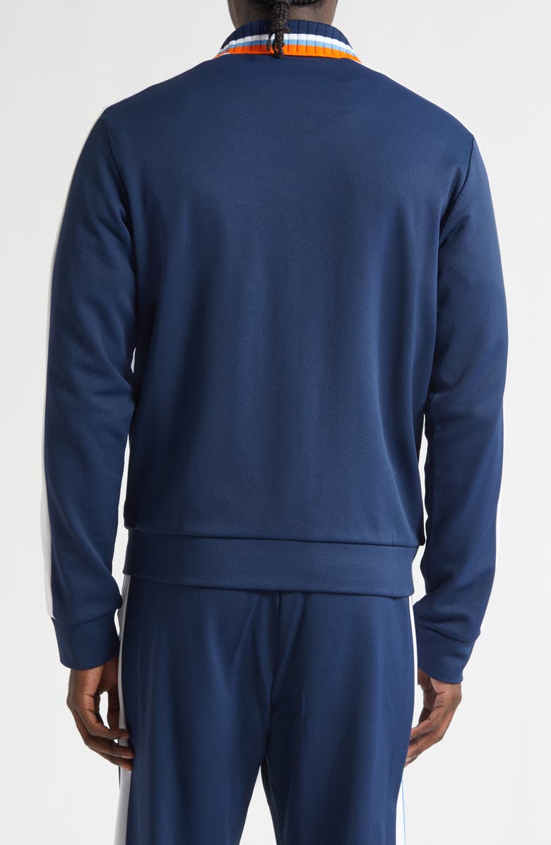 Casablanca Textured Colorblock Track Jacket, Alternate, color, Navy / White
