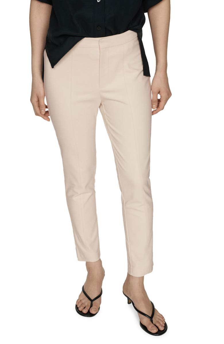 MANGO Crop Skinny Pants, Main, color, Ecru