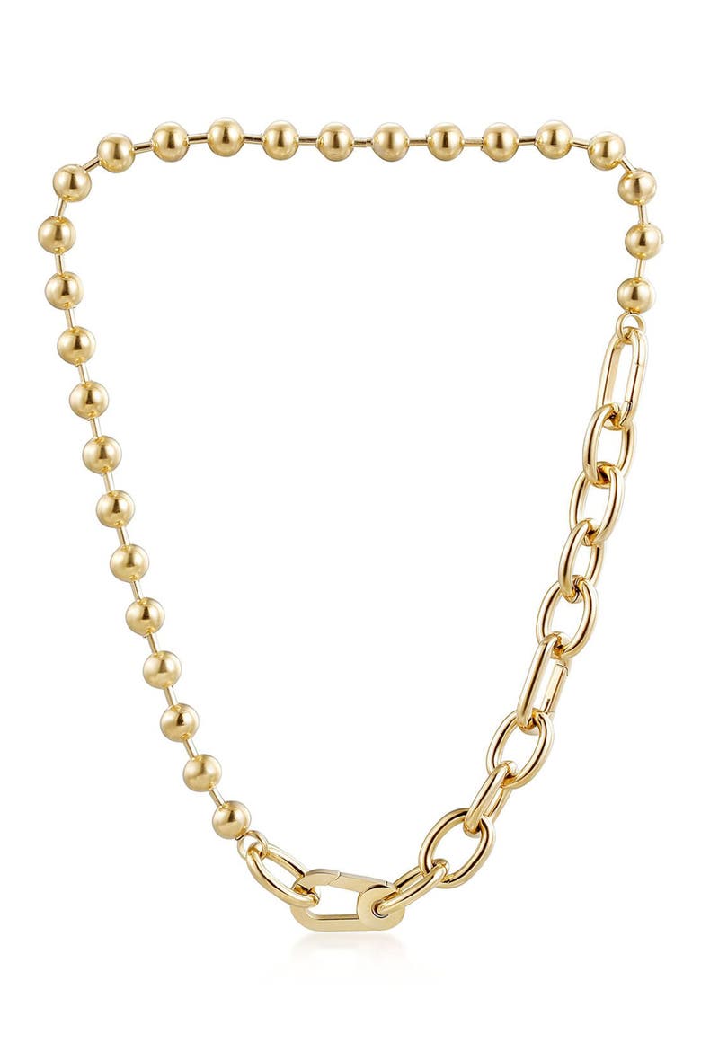 Bead & Link Necklace, Main, color, YELLOW