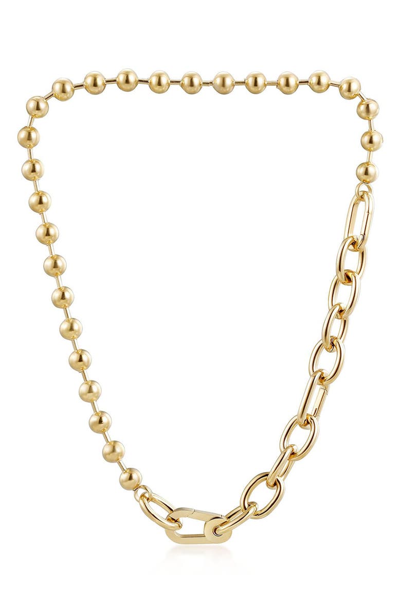 Jane Basch Designs Bead & Link Necklace, Main, color, Yellow