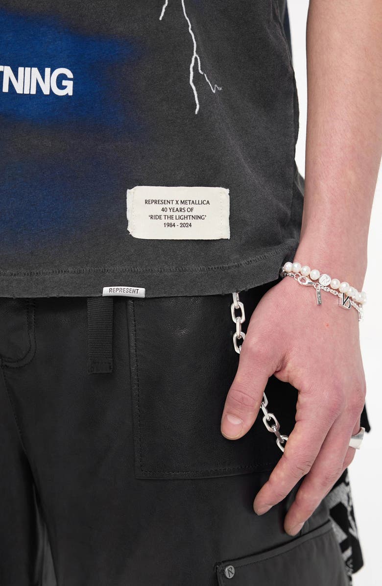 Represent Metallica Ride the Lightning Cotton & Hemp Graphic T-Shirt, Alternate, color,