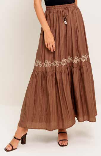 FLYING TOMATO Embroidered Maxi Skirt