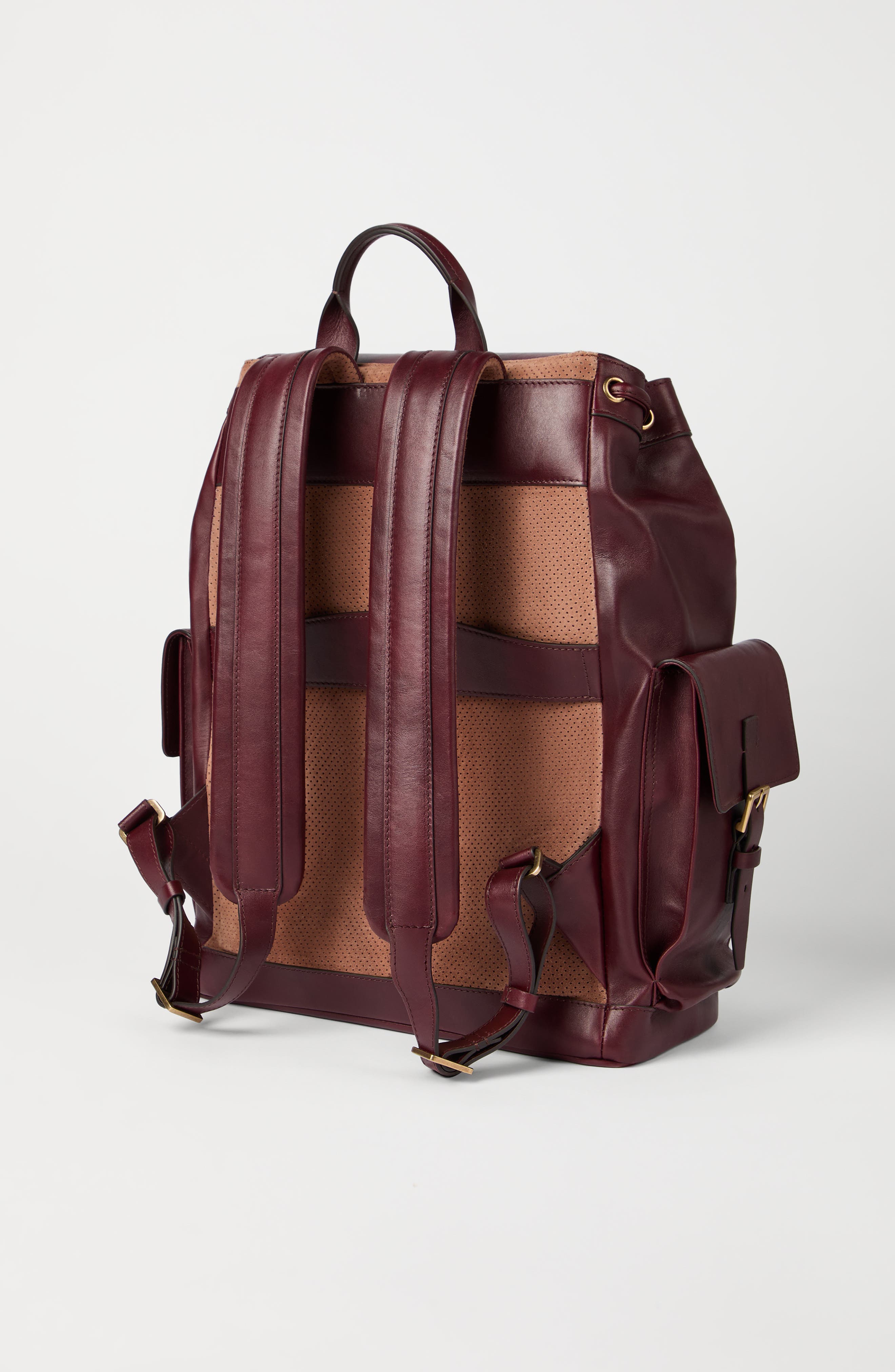 Brunello Cucinelli Calfskin backpack, Alternate, color, Burgundy