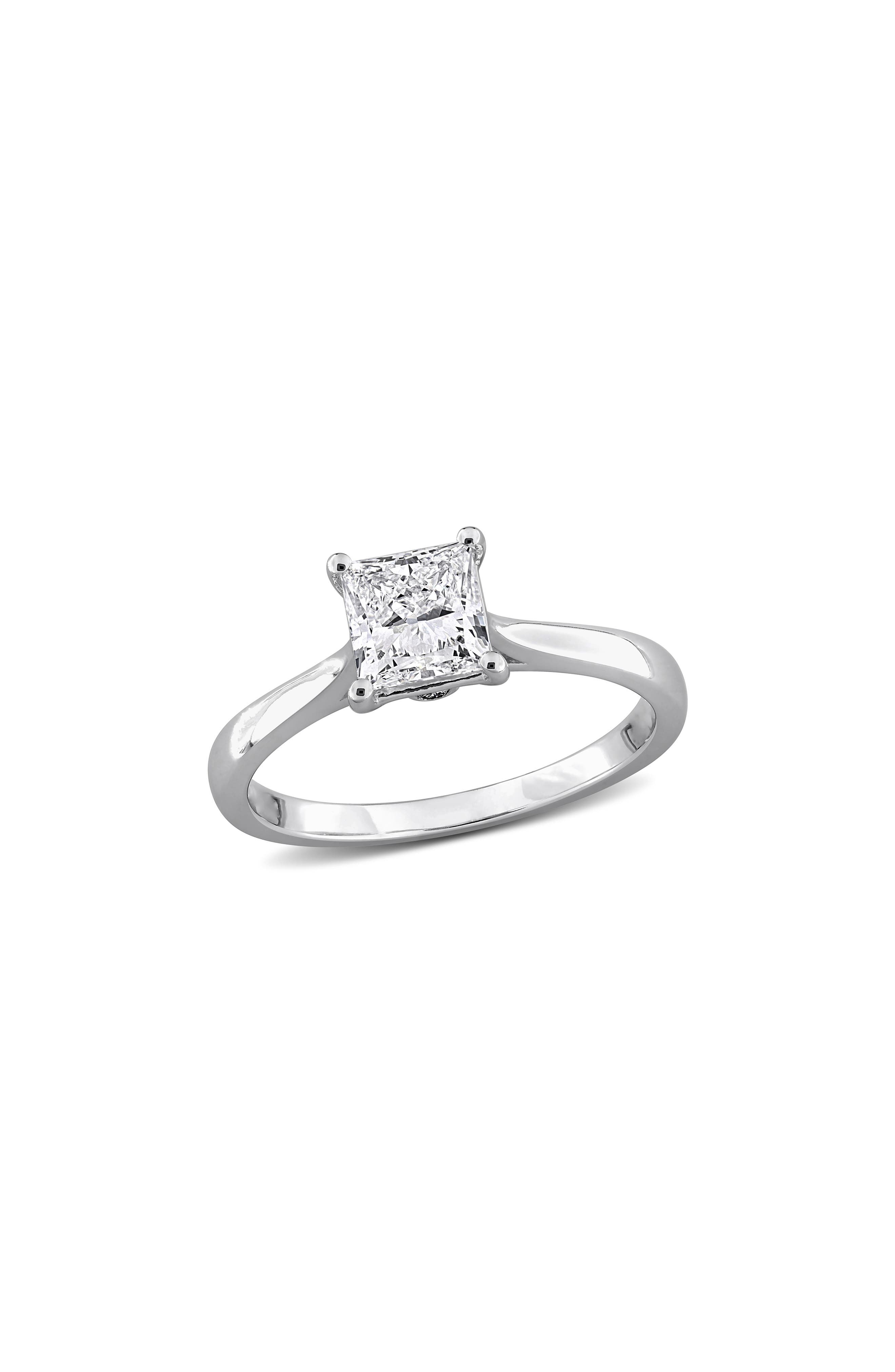 Created Forever Princess Cut Lab Grown Diamond Solitaire Ring