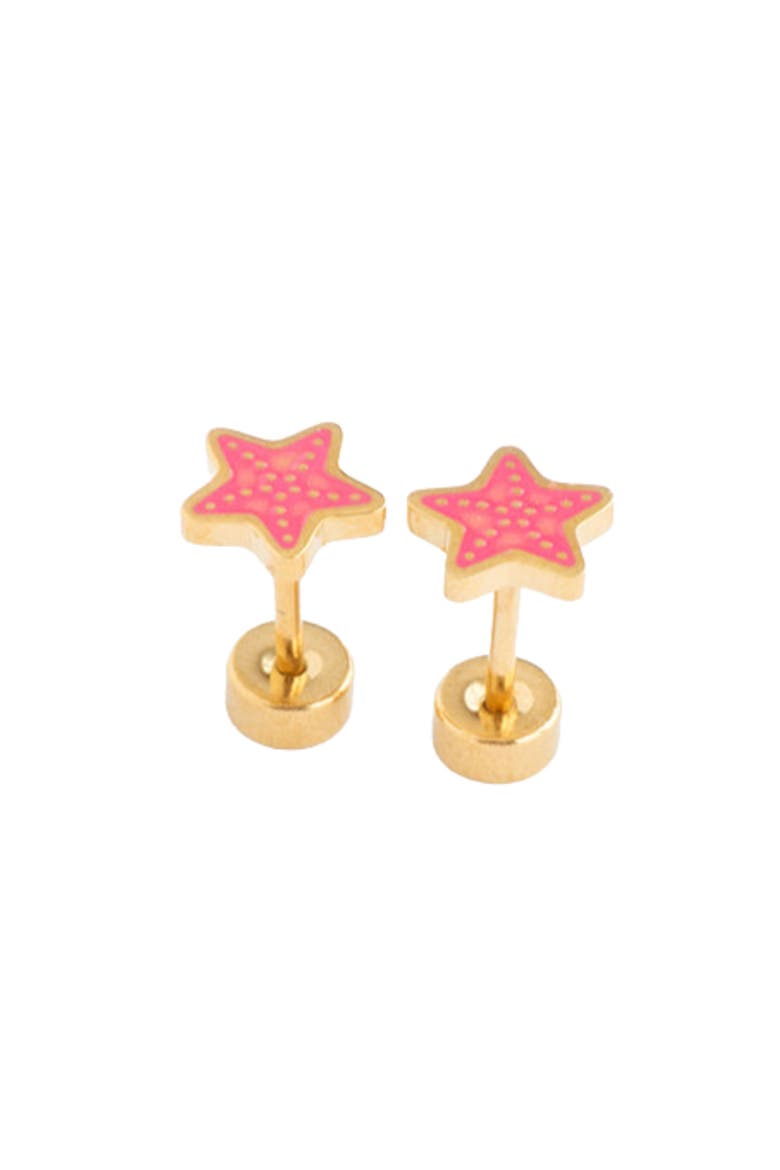 Starfish Stud Earrings, Main, color, Pink