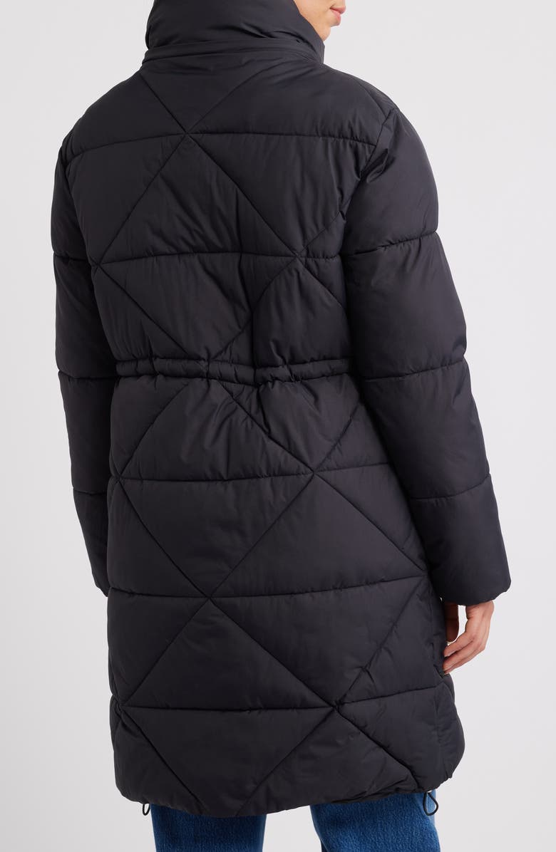 Sam Edelman Mixed Quilt Puffer Coat, Alternate, color, Navy Blue
