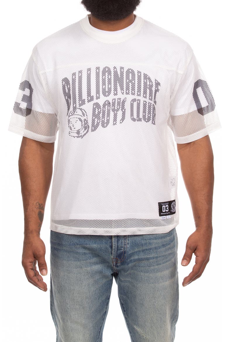 Varsity Mesh Graphic T-Shirt, Main, color, WHITE