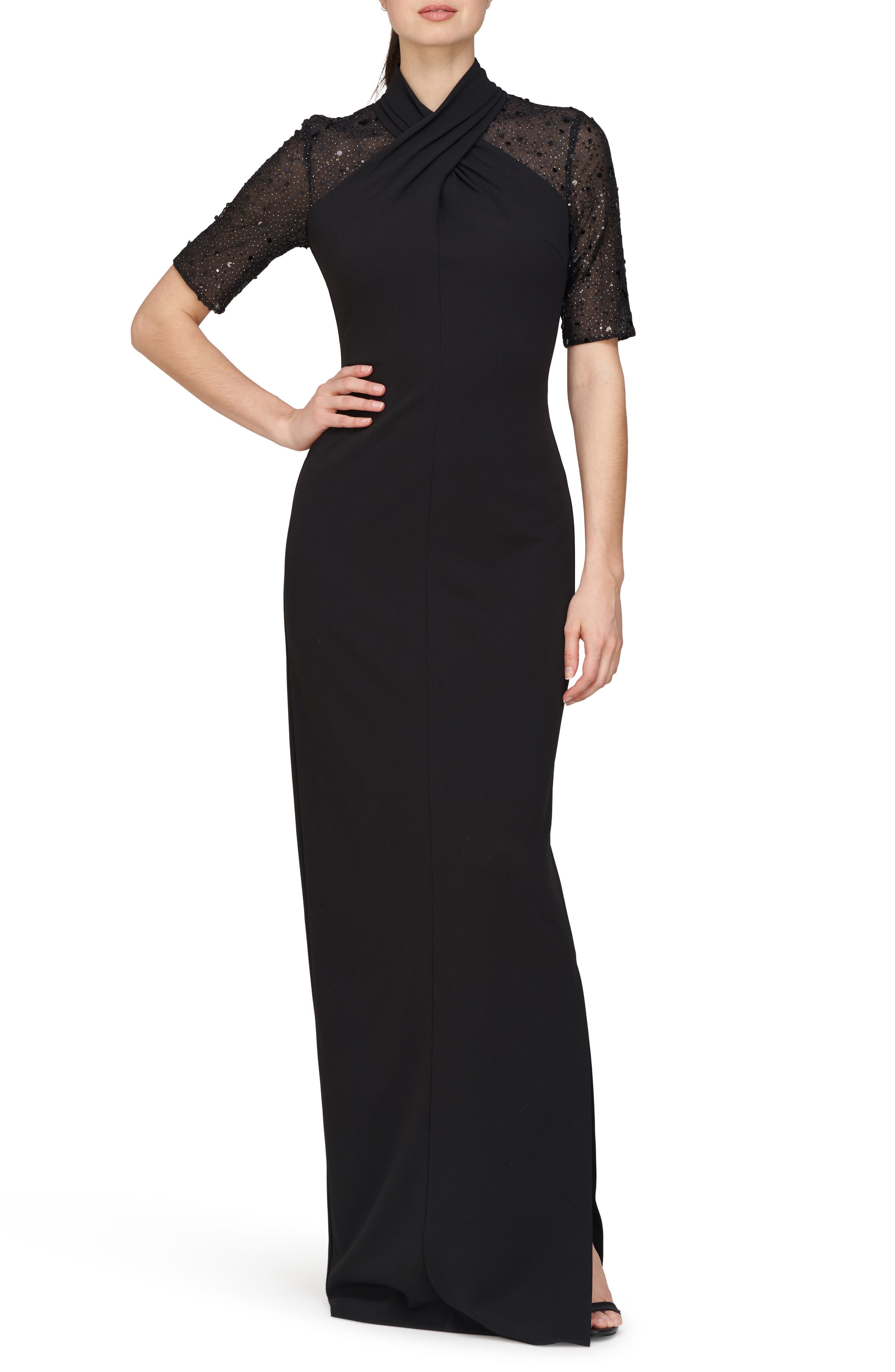 Js Collections Ezra Cutout Column Gown In Pink