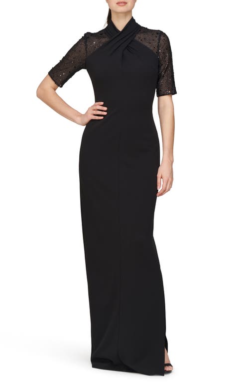 JS Collections Aitana Sequin Column Gown in Black 