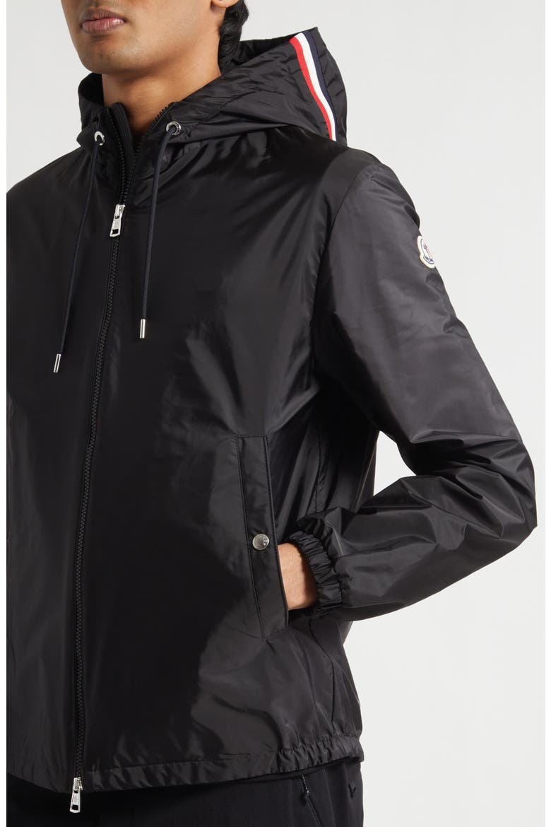 Grimpeurs Hooded Water Repellent Nylon Jacket, Alternate, color, BLACK