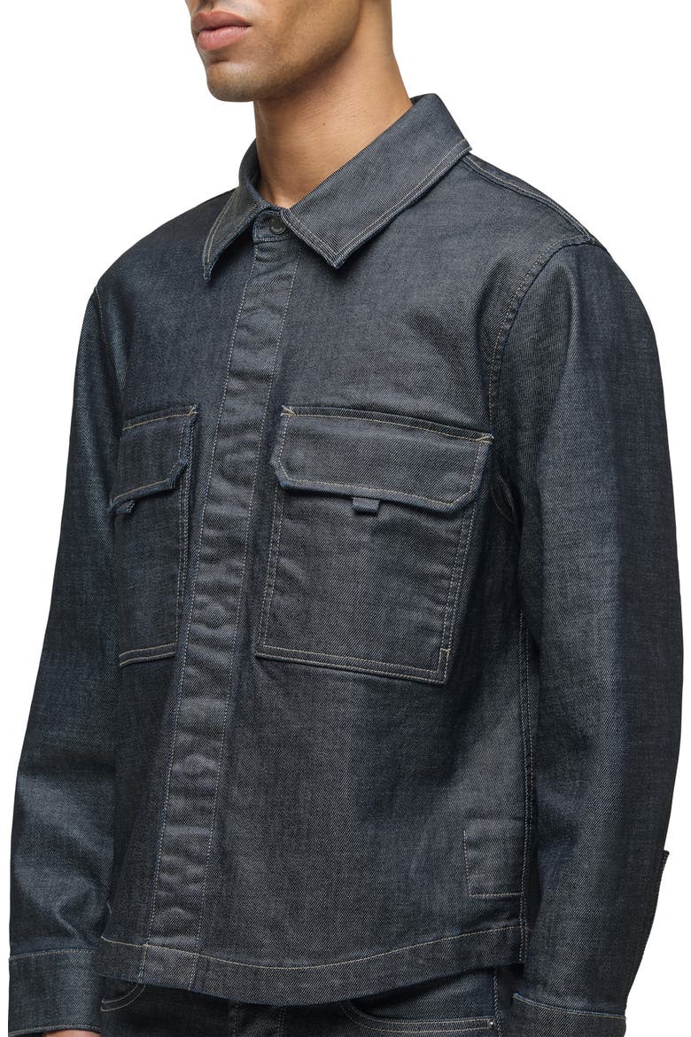 Coated Button-Up Shirt, Alternate, color, COATED GUNMETAL
