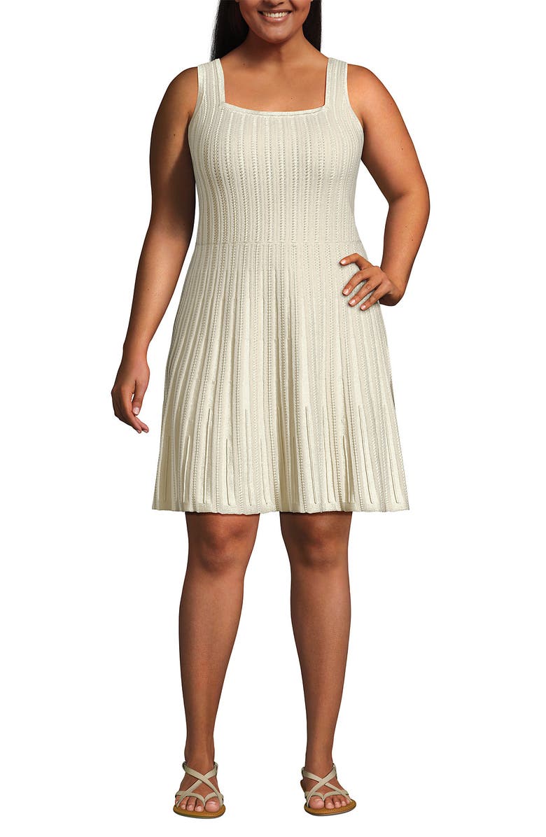 Lands' End Square Neck Above Knee Sweater Dress, Main, color,