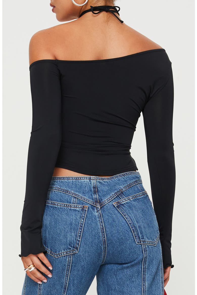 Vito Asymmetric One-Shoulder Top, Alternate, color, BLACK