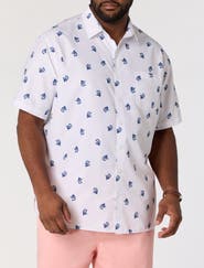 Harbor Bay by DXL Big & Tall Marlin Print Microfiber Sport Shirt